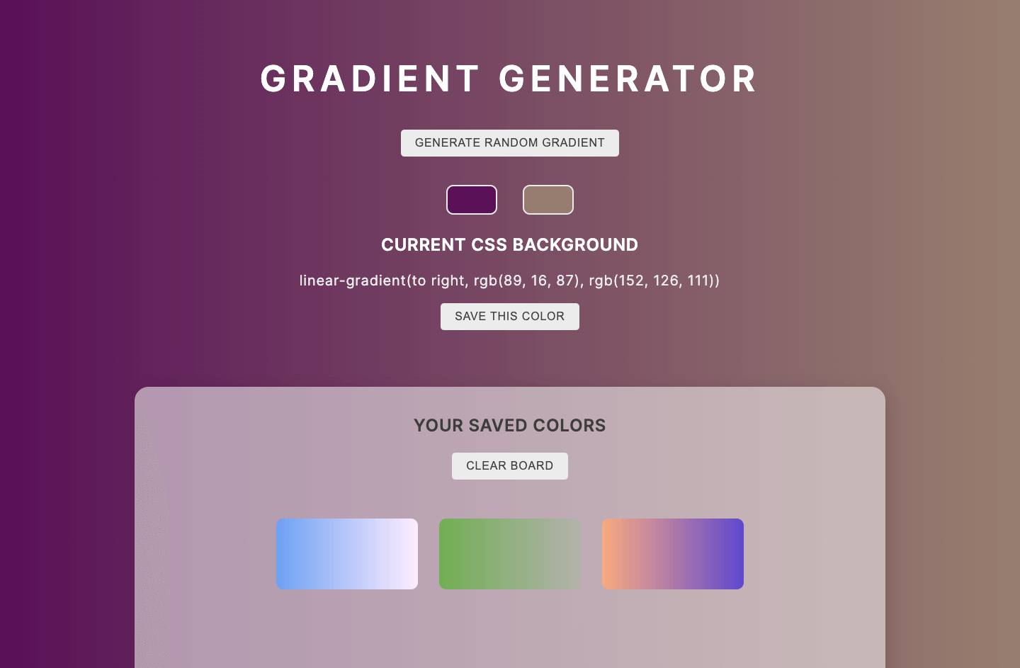 desktop screenshot of CSS Gradient Generator