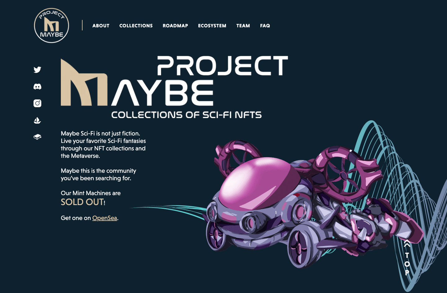 desktop screenshot of Project Maybe NFT